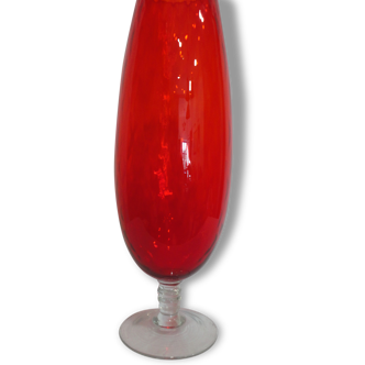 Vase vintage en verre rouge