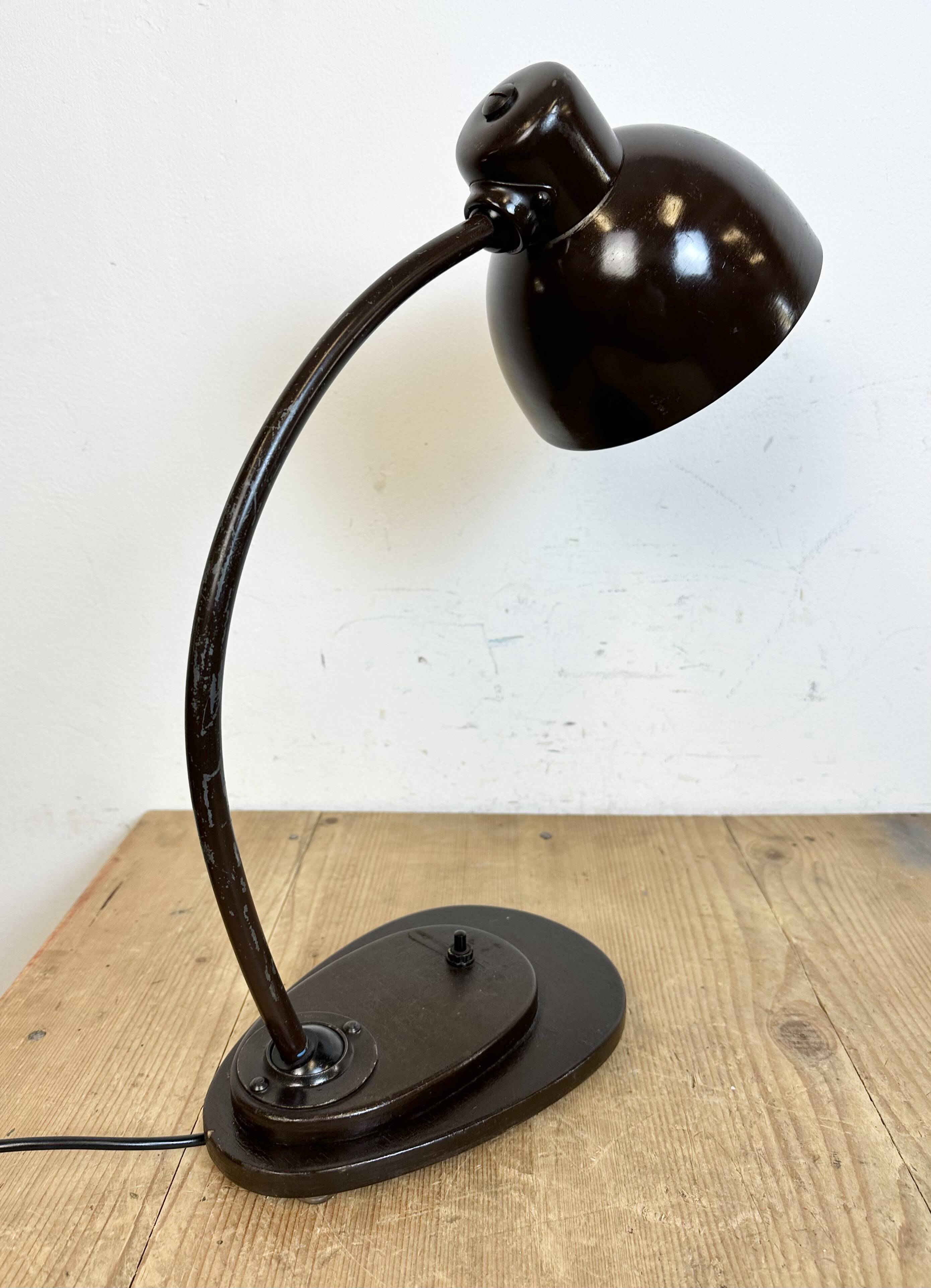 Vintage brown adjustable table lamp, 1960s