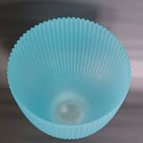 Vase en verre bleu gaufré made in Italy