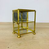 Miniature display case brass and glass, shelf