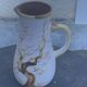 Vase, enameled ceramic jug, chiseled tree motif, west germany vintage 1970, numbered 3047