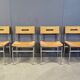 Belgian wicker and chrome dining chairs, 1970s - set of 4