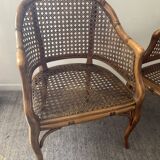 Pair of canned armchairs from the 50s and 60s