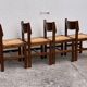 Vintage 1960s solid elm straw chairs