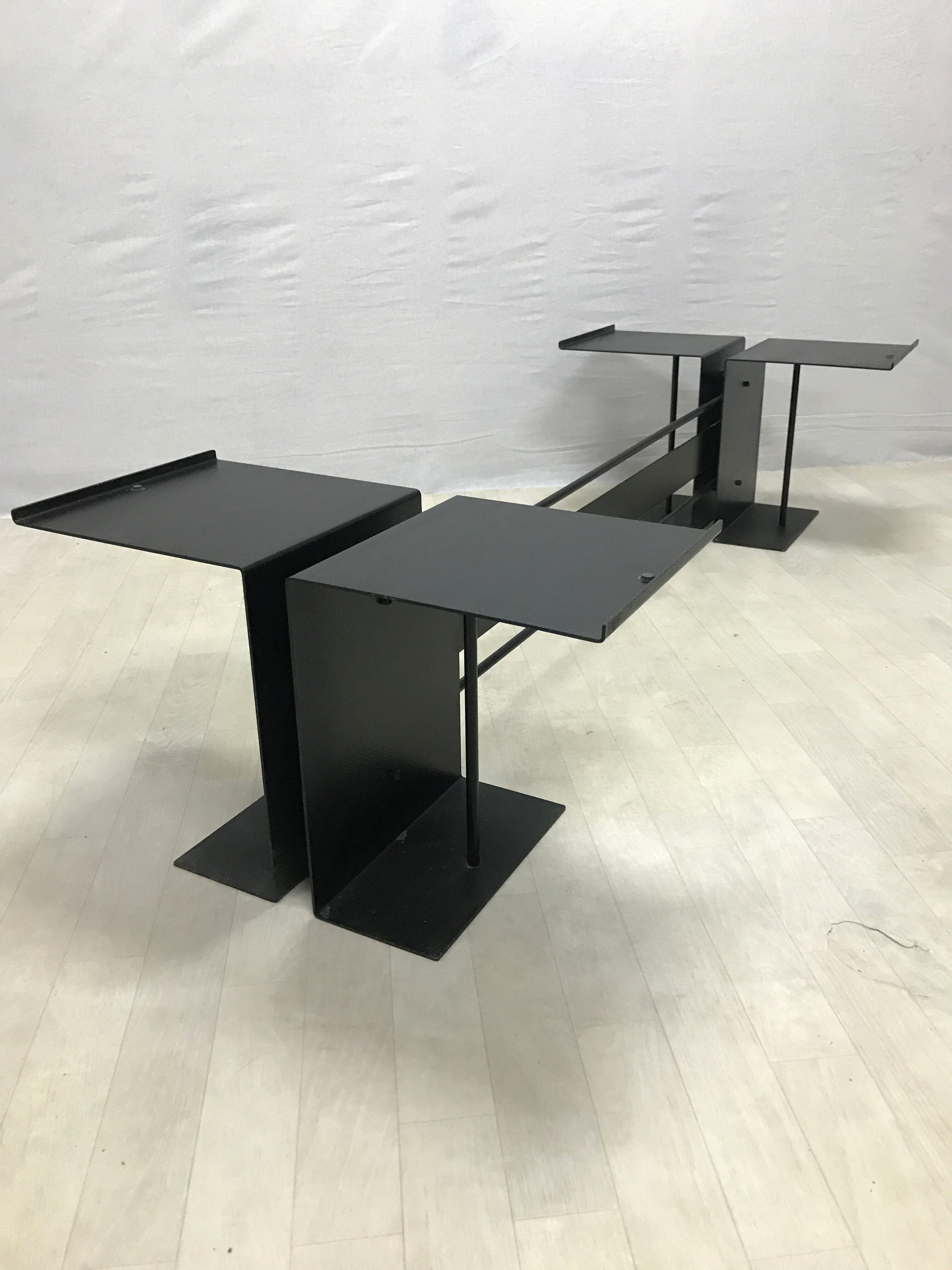 Steel and glass coffee table