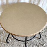 Table d'appoint vintage en métal et bois - années 50/60