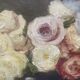 Tableau bouquet de roses signé Dworak début 20e + Cadre Post Impressionniste