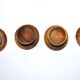 Set of 4 vintage mushroom egg cups in olive wood 4.5cm
