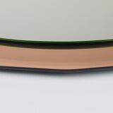 Cristal Arte Pink Oval Rosé Mid-Century Wall Mirror, Italy, 1960s