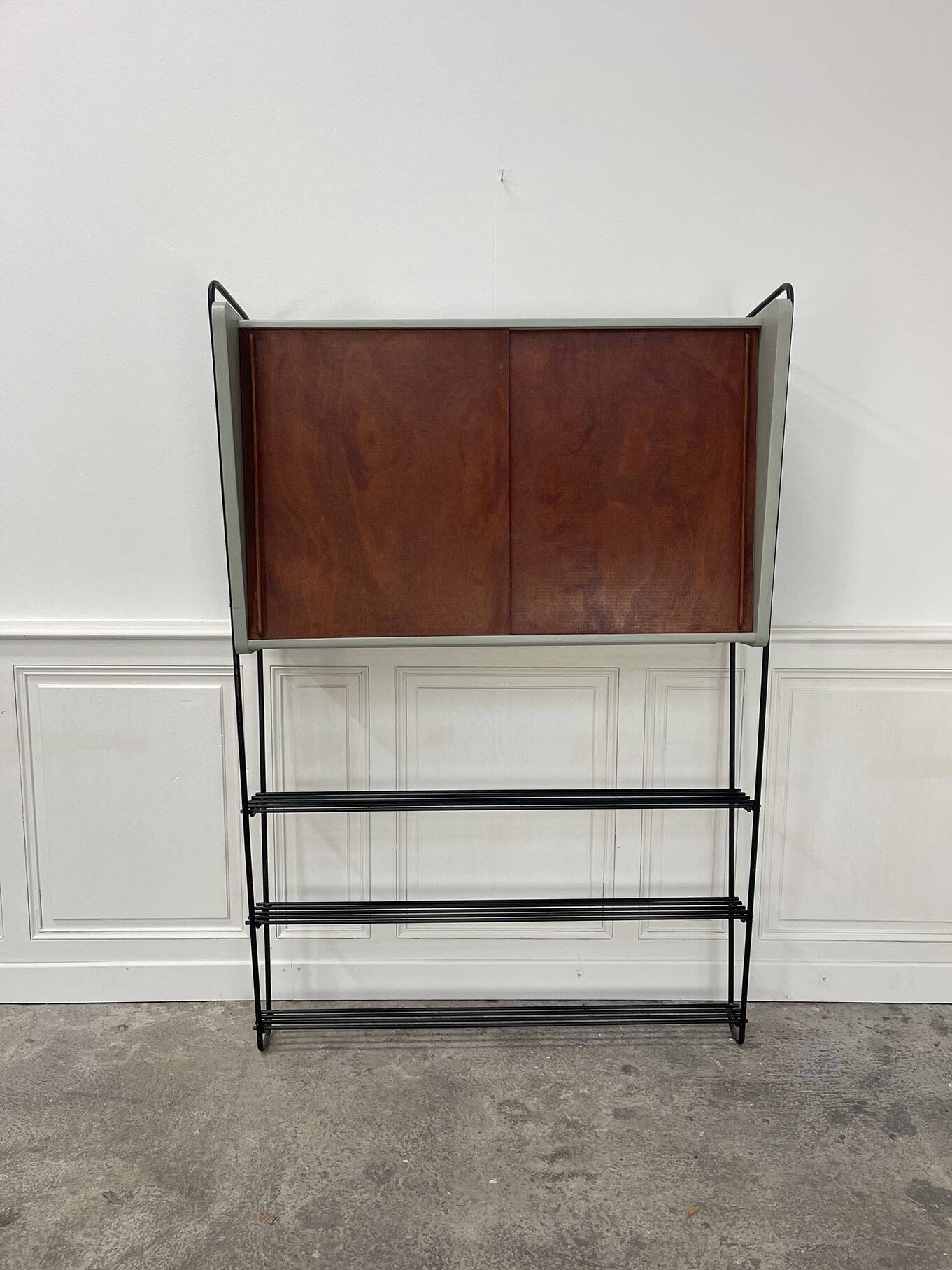 Vintage shelf in metal and wood