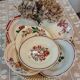 6 mismatched antique soup plates