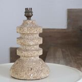 Lampe en pierre, abat-jour façon herbier, années 60