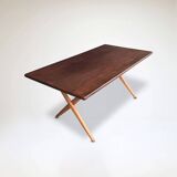 AT-303 Sawbuck oak dining table by Hans Wegner for Andreas Tuck 1950s