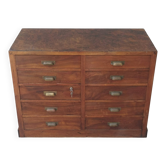 Workshop furniture with 10 walnut drawers.