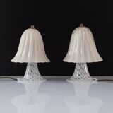 Set of 2 filigree Murano glass lamps