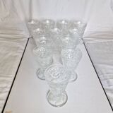 12 Charles X arabesque style violet glasses on foot