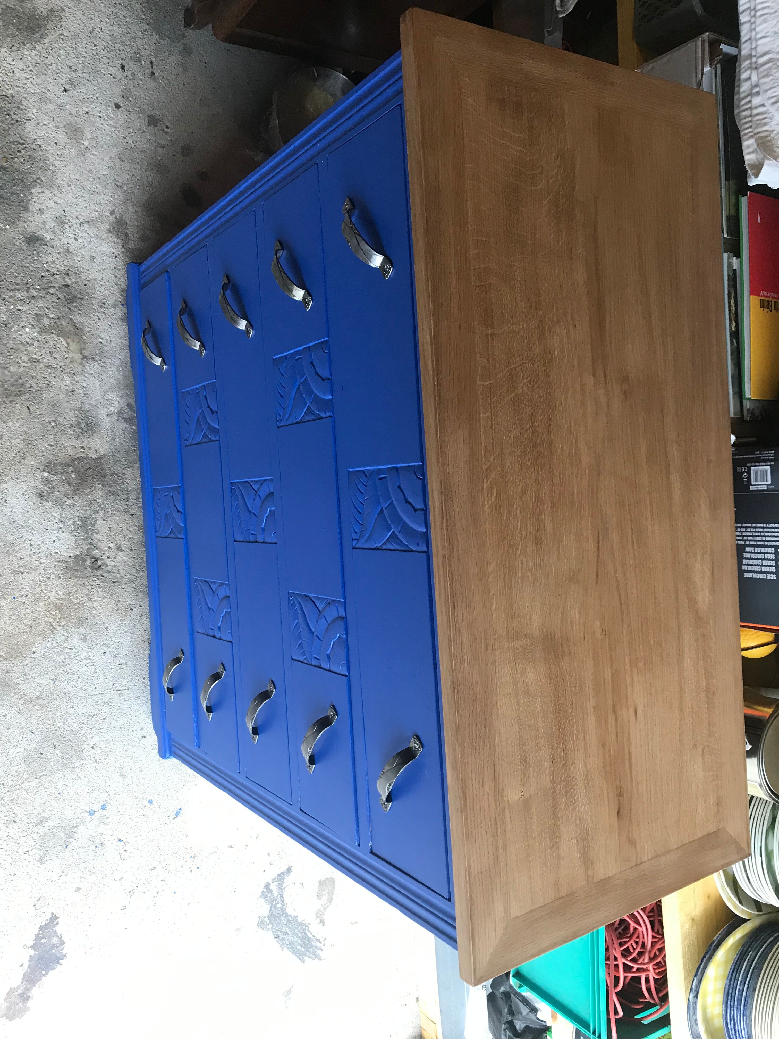 Chest of drawers blue majorelle art deco period