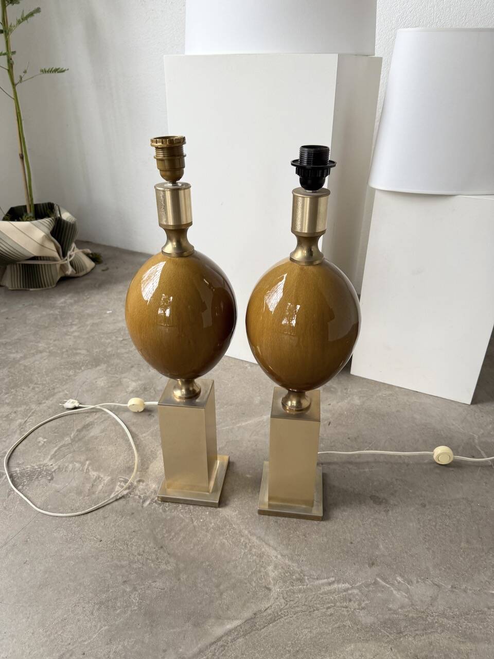 Pair of Philippe Barbier table lamps from the 70s