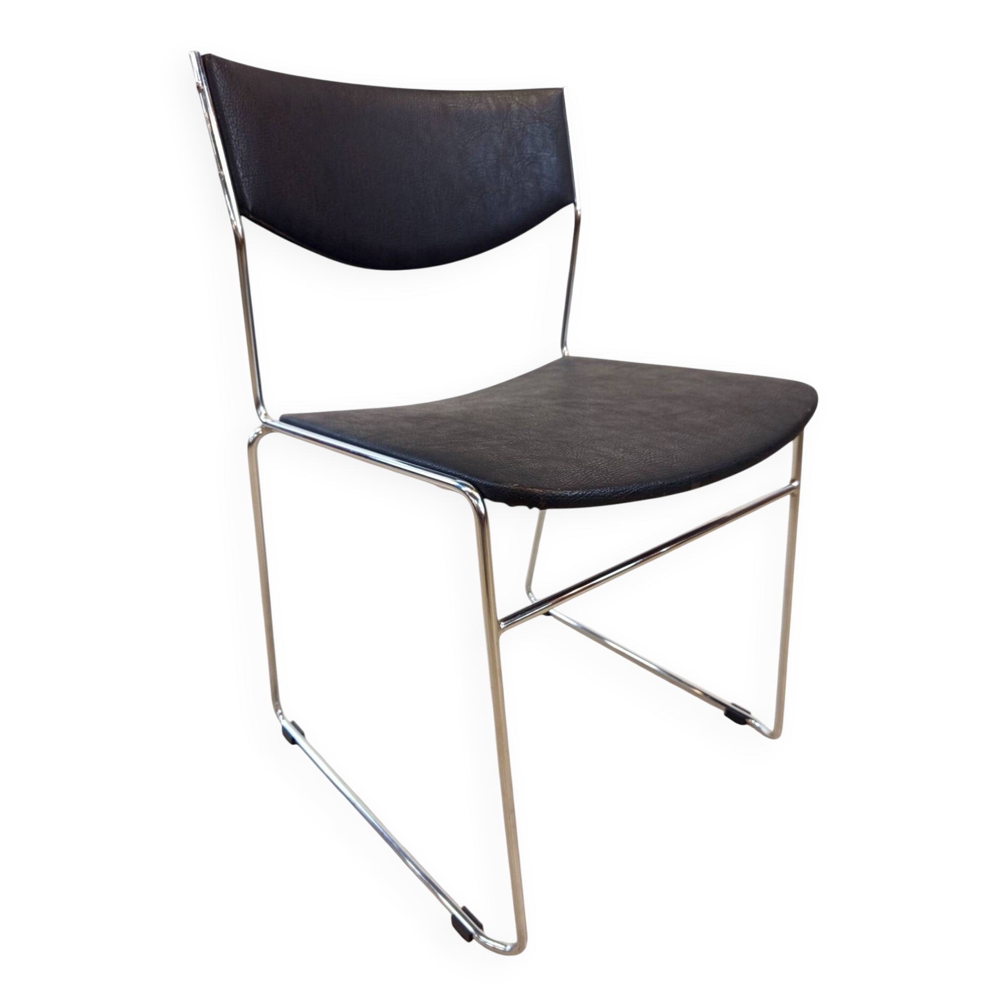 Stackable sled chair from the 1970s.