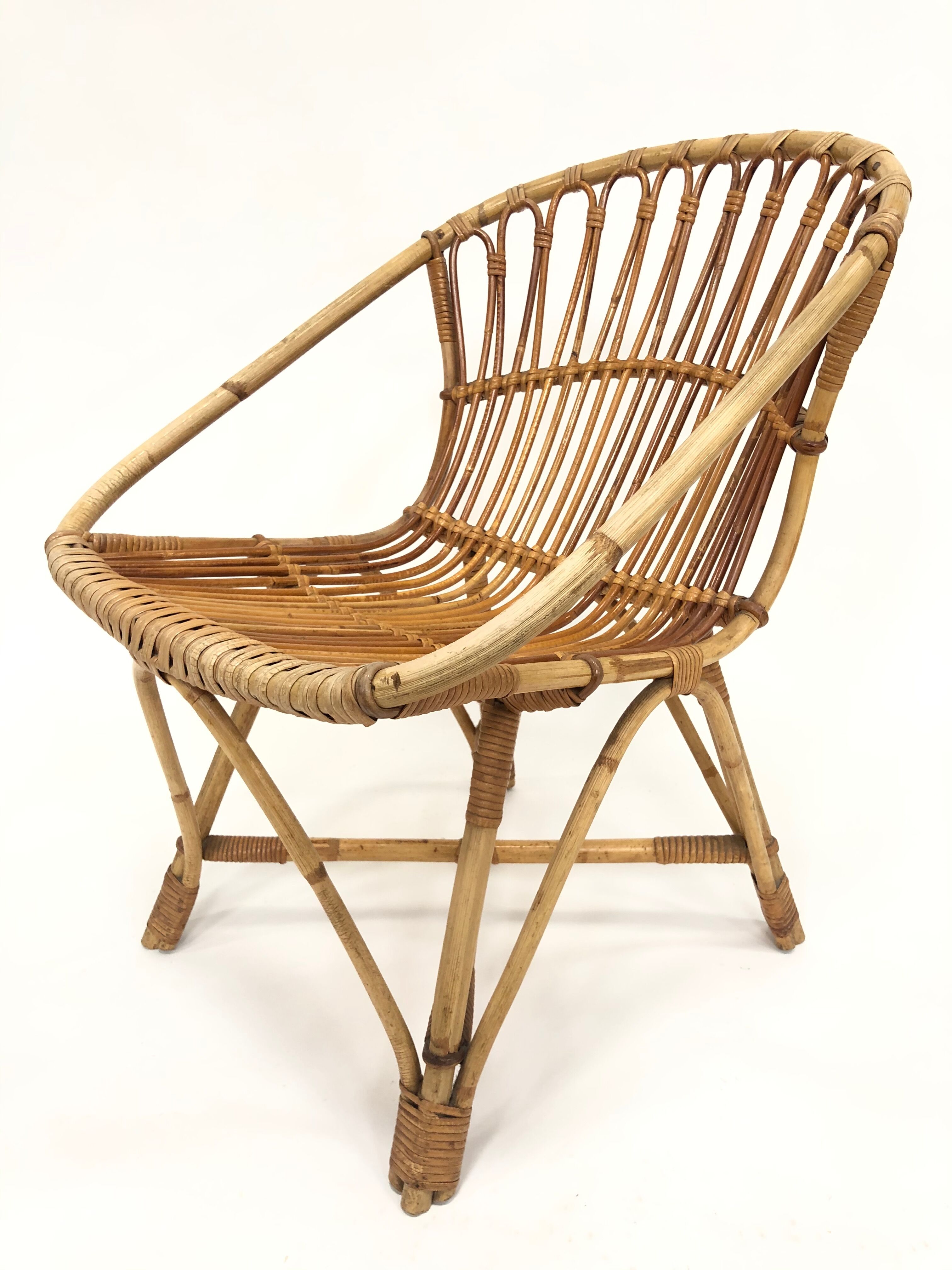 Fauteuil en rotin de Rohe Noordwolde, 1960, Pays-Bas