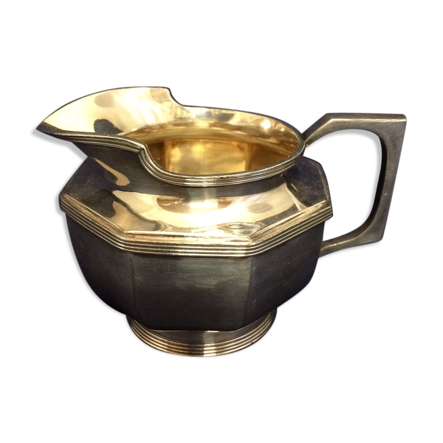 Art deco silver metal milk pot