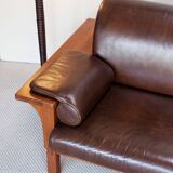 Wood and leather sofa