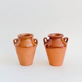 Pair of terracotta amphora vases