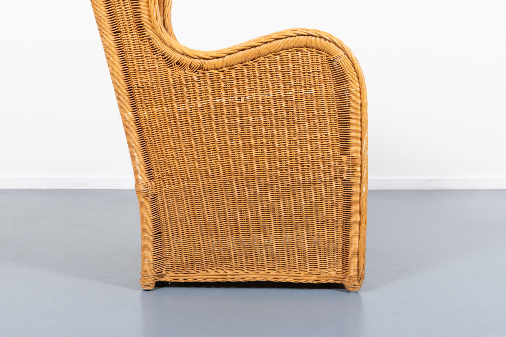 Vintage lounge armchair in wicker Italian design
