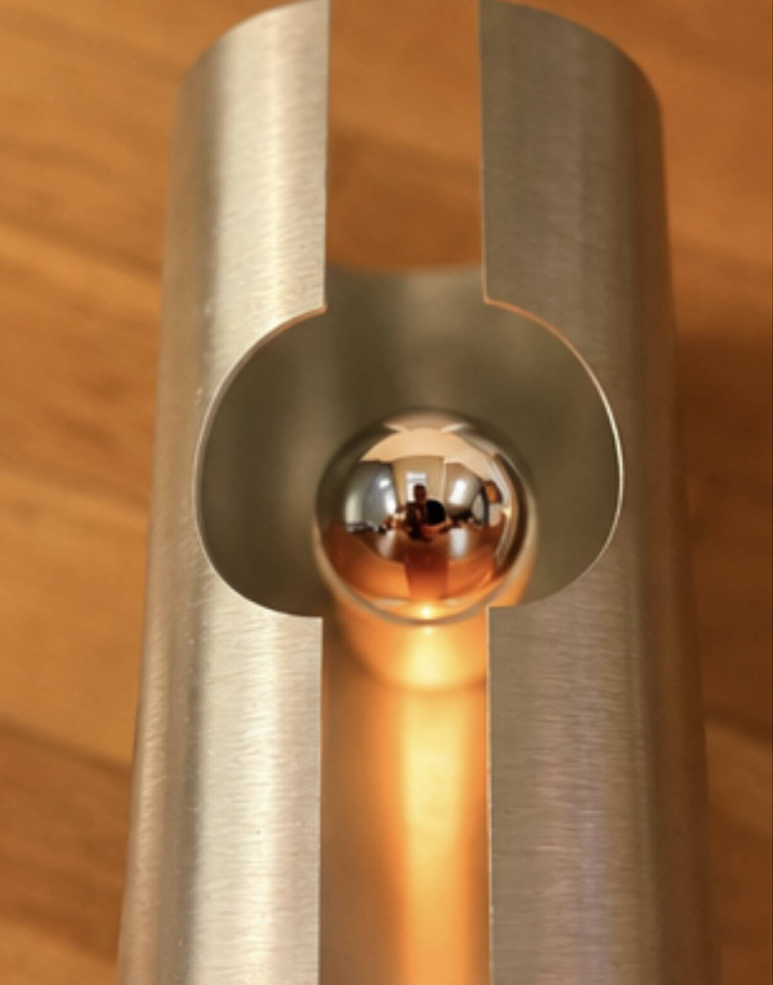 Space Age wall light in brushed aluminium, 1970.