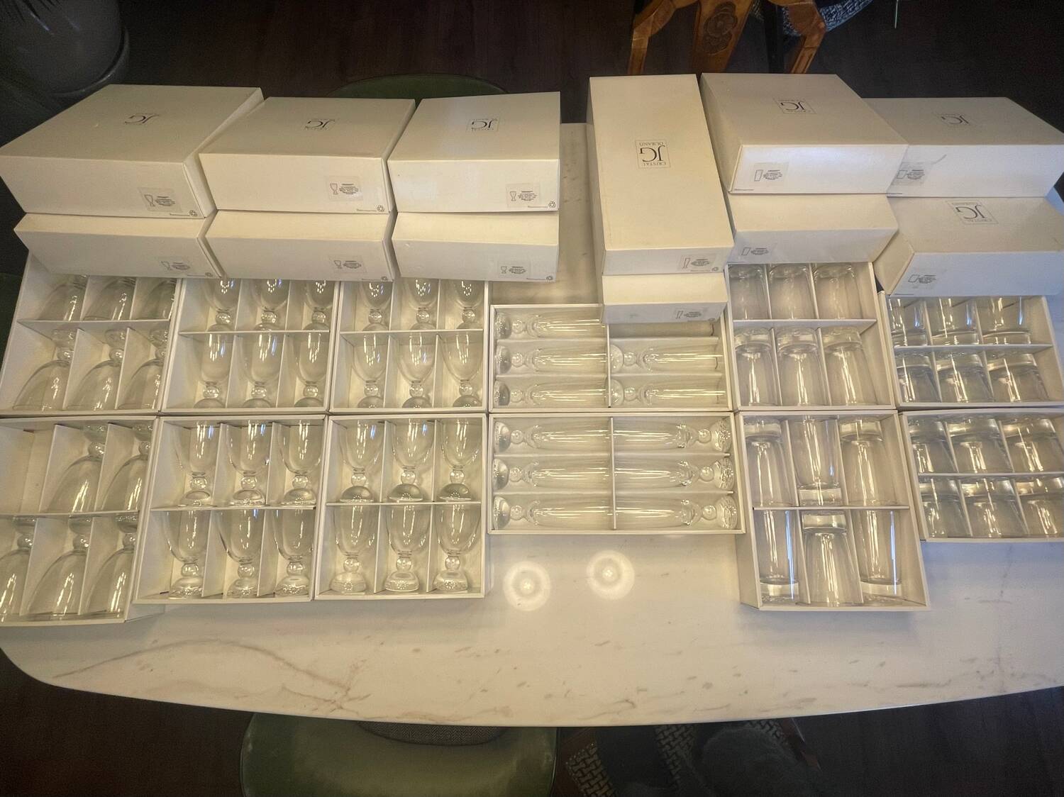 Set of 70 Crystal Durand glasses - Organdy -