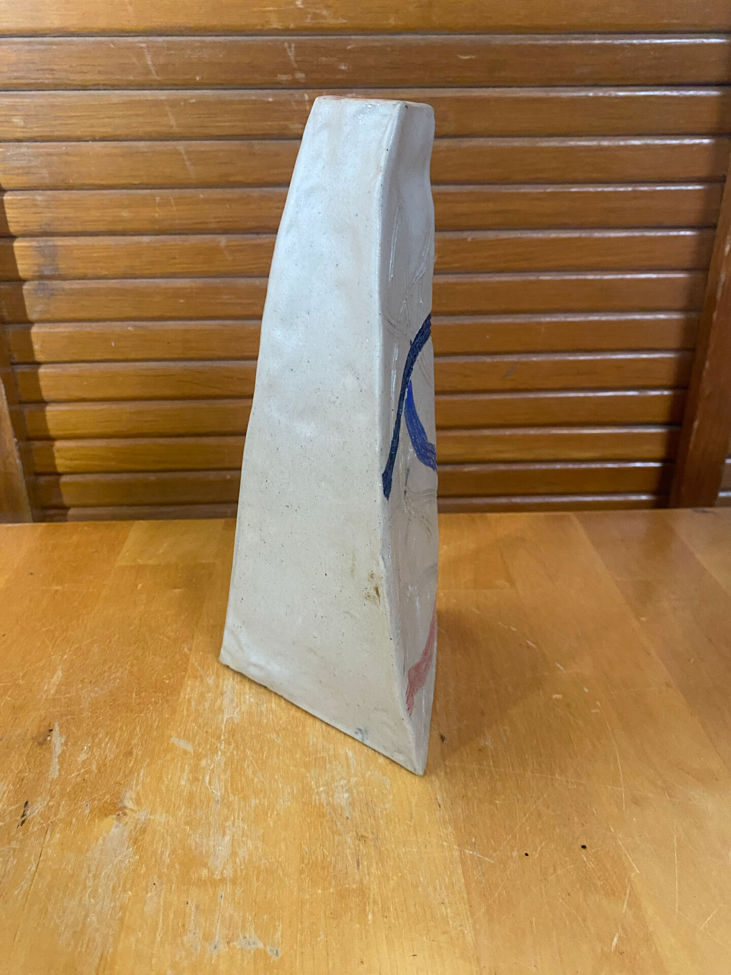 HILBORN Vase Pottery Design Grey Ceramic Geometric Lines Vintage
