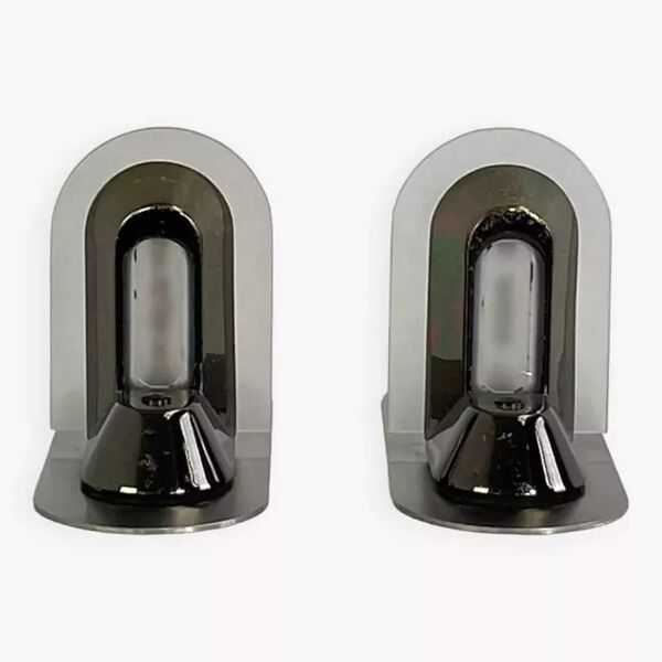 Paire d’appliques vintage en inox et verre