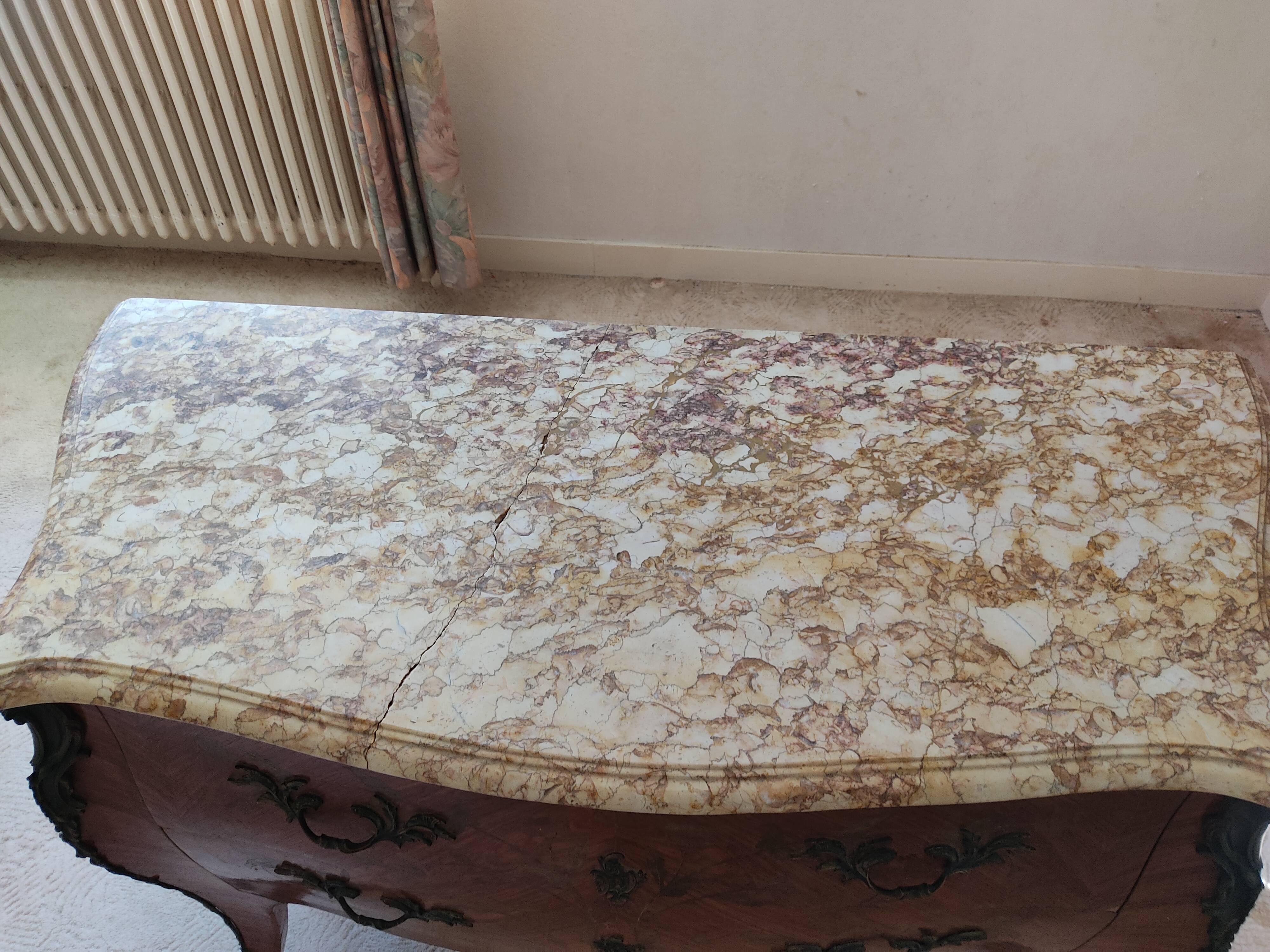 Commode and bedside table in Louis XV style.