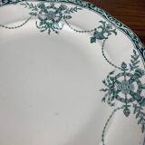 Set of 3 flat and deep plates, "Compiègne" model, Longwy, green