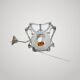 ANTIQUE CHANDELIER MAZZEGA Murano Opalescent Glass and Chrome Metal Pendant Light