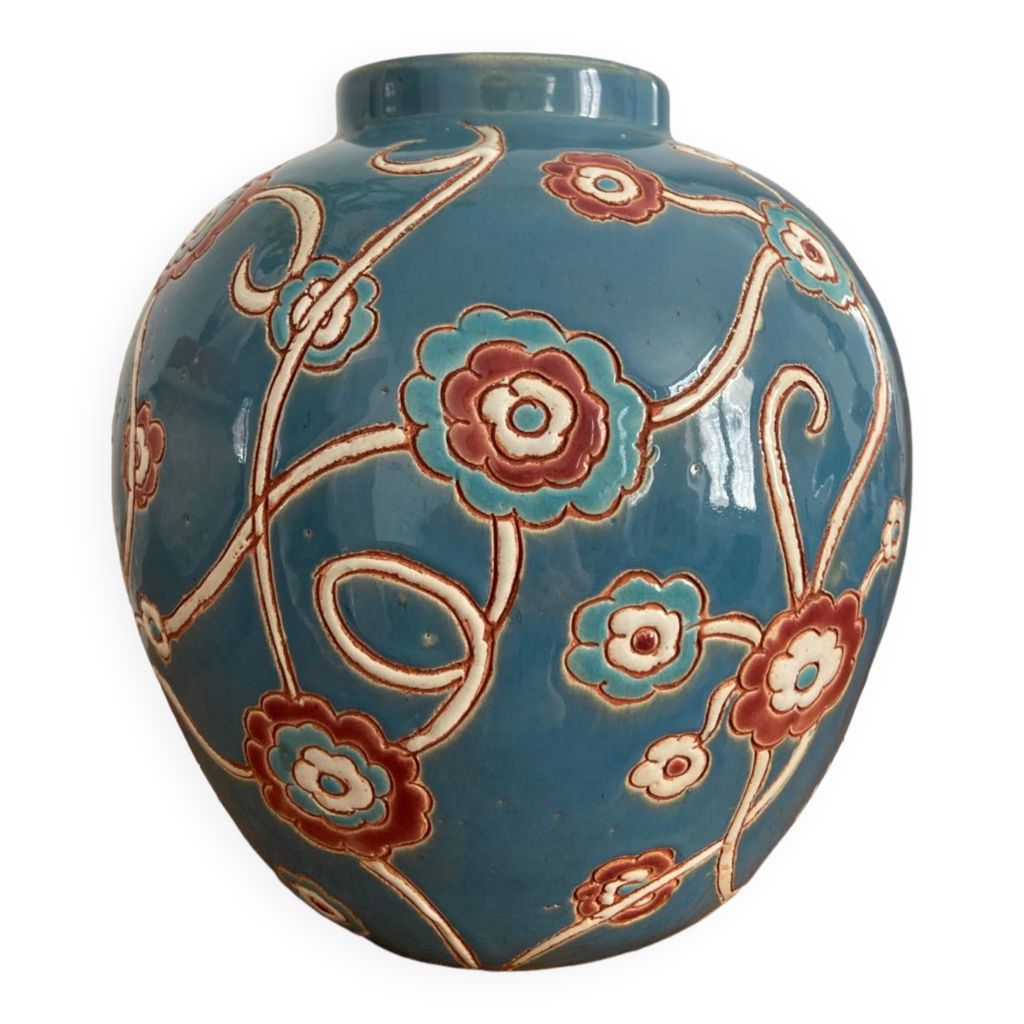 Faience ball vase 30s