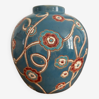 Vase boule faïence années 30