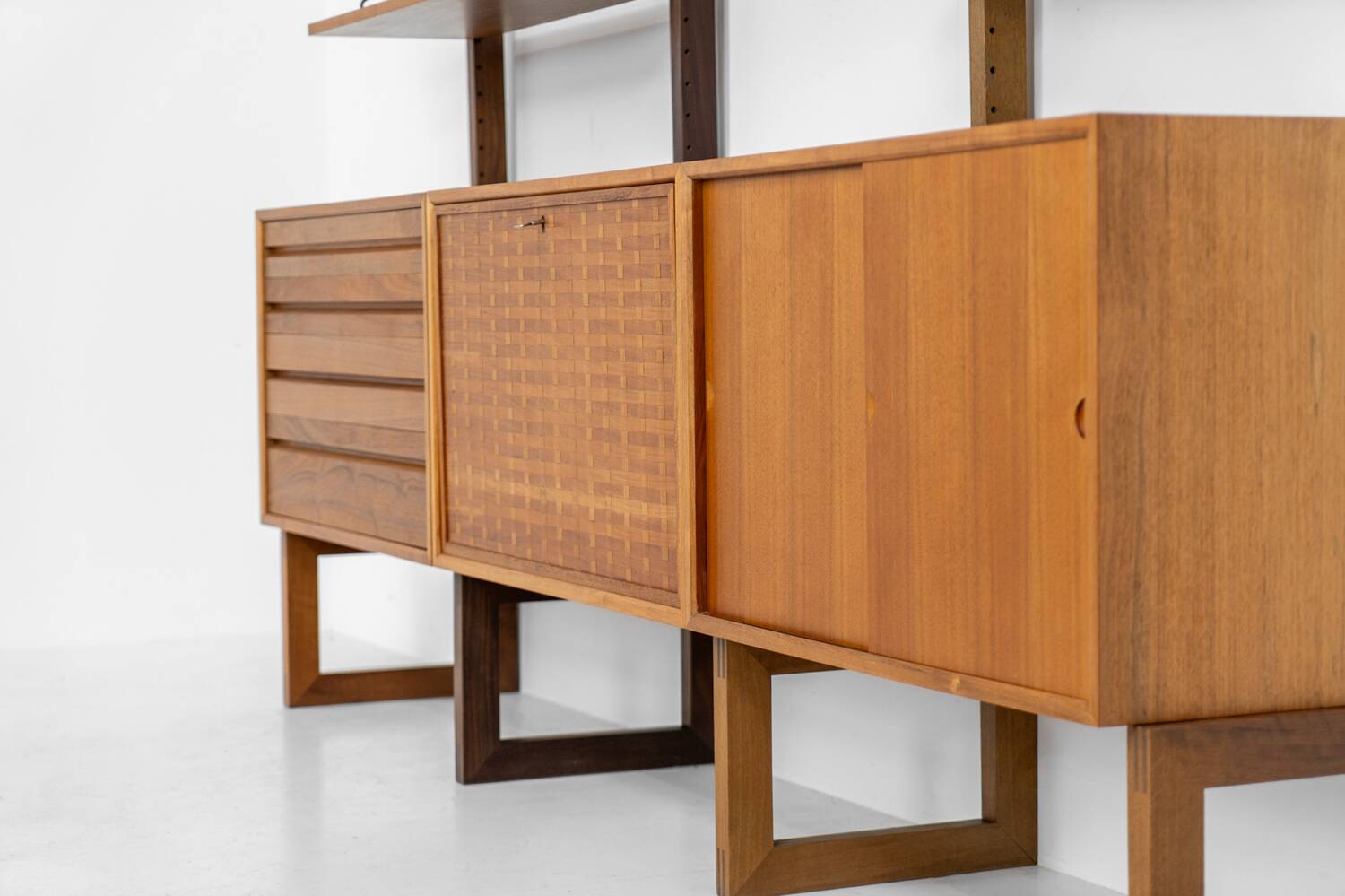 Free standing wall unit by Poul Cadovius for Cado (Denmark, 1960s).