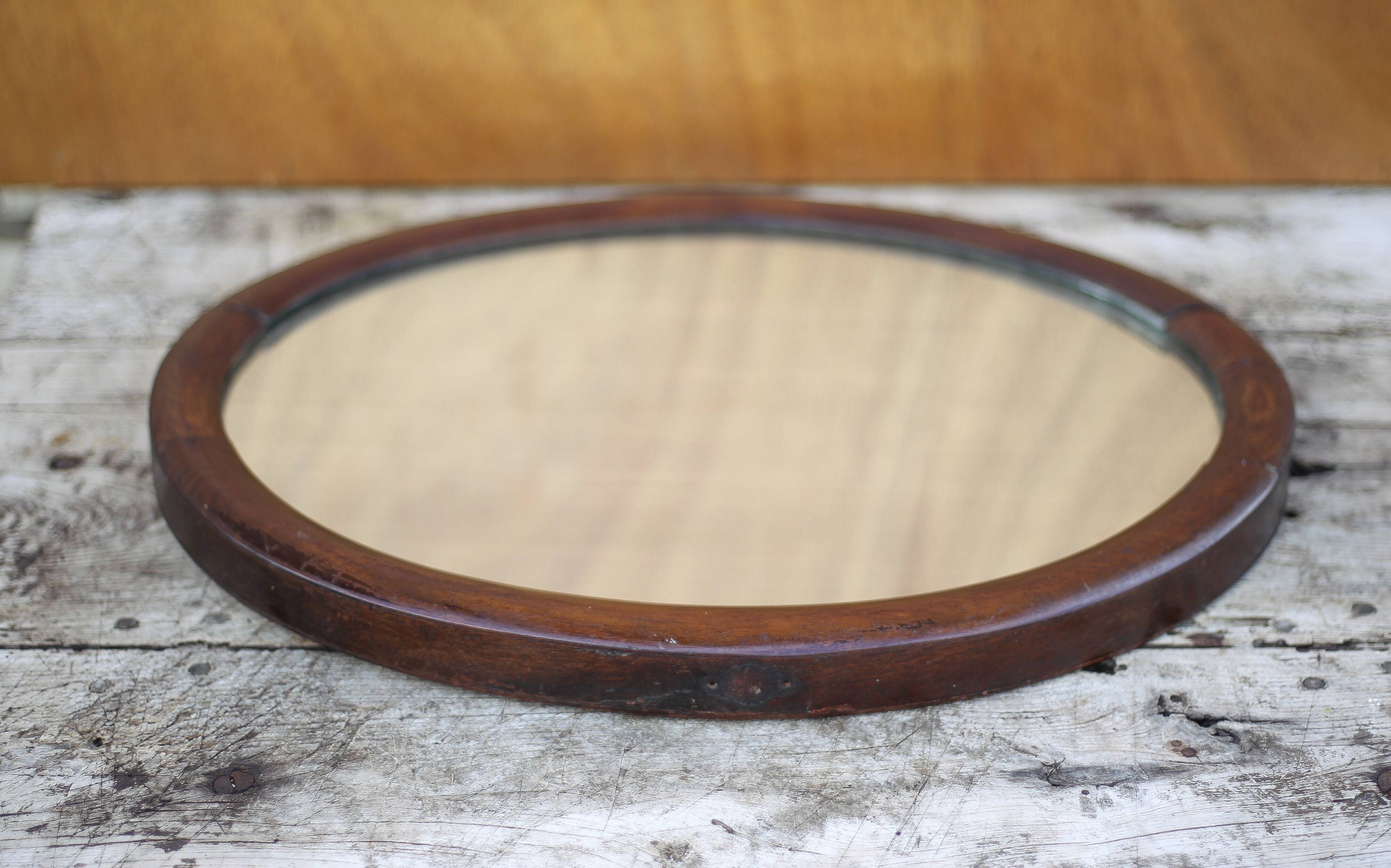 Vintage mirror, wall mirror, oval mirror, old dressing table mirror