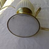 Desk lamp brass plastic lampshade