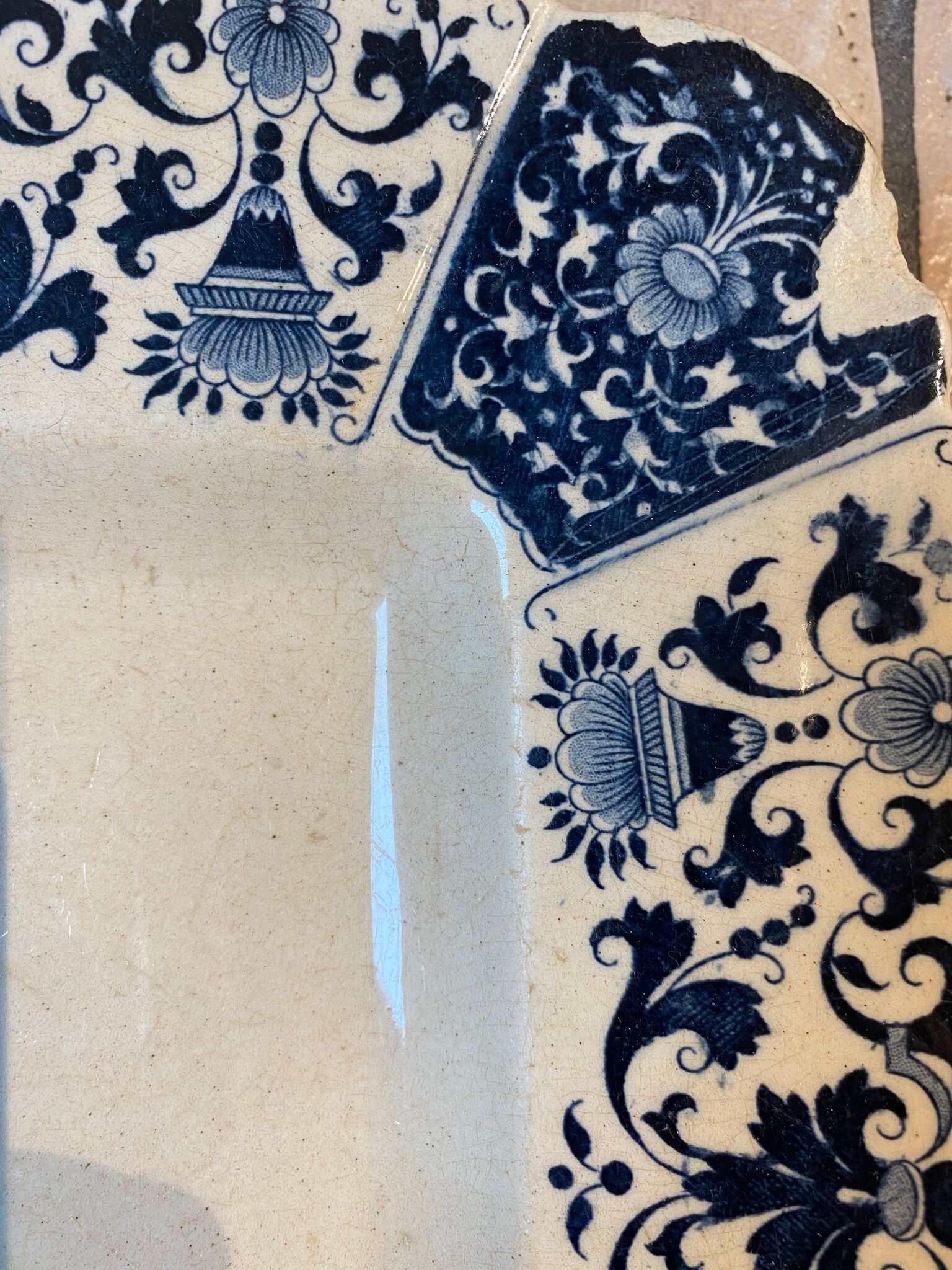 Rectangular dish, Manufacture de Gien model Blue square