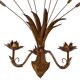 Stunning Italian Gilt Metal Wheat Sheaf candle Wall Sconce 1950s