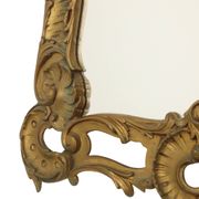 Italian Crested Mirror Rococo Style Gold-Colored Resin 84cm