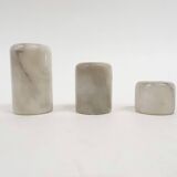 Set of three marble candle sticks, Italy 1970's