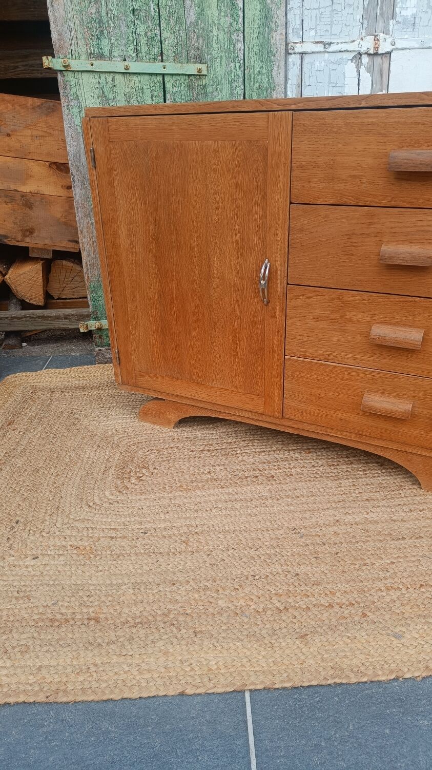 Vintage wooden sideboard – 4 drawers and cupboard