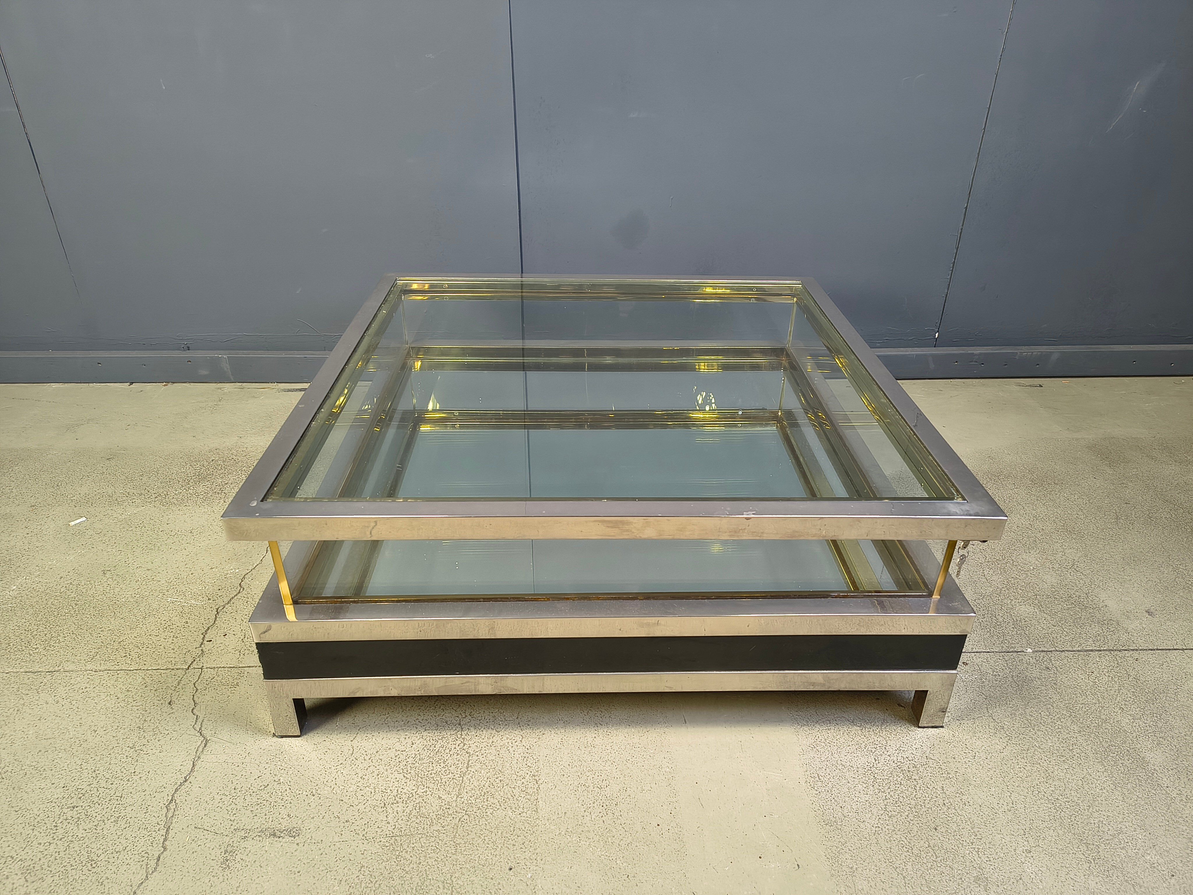 Vintage sliding top coffee table, 1970s