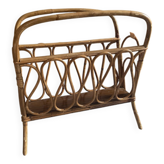 Rattan magazine rack