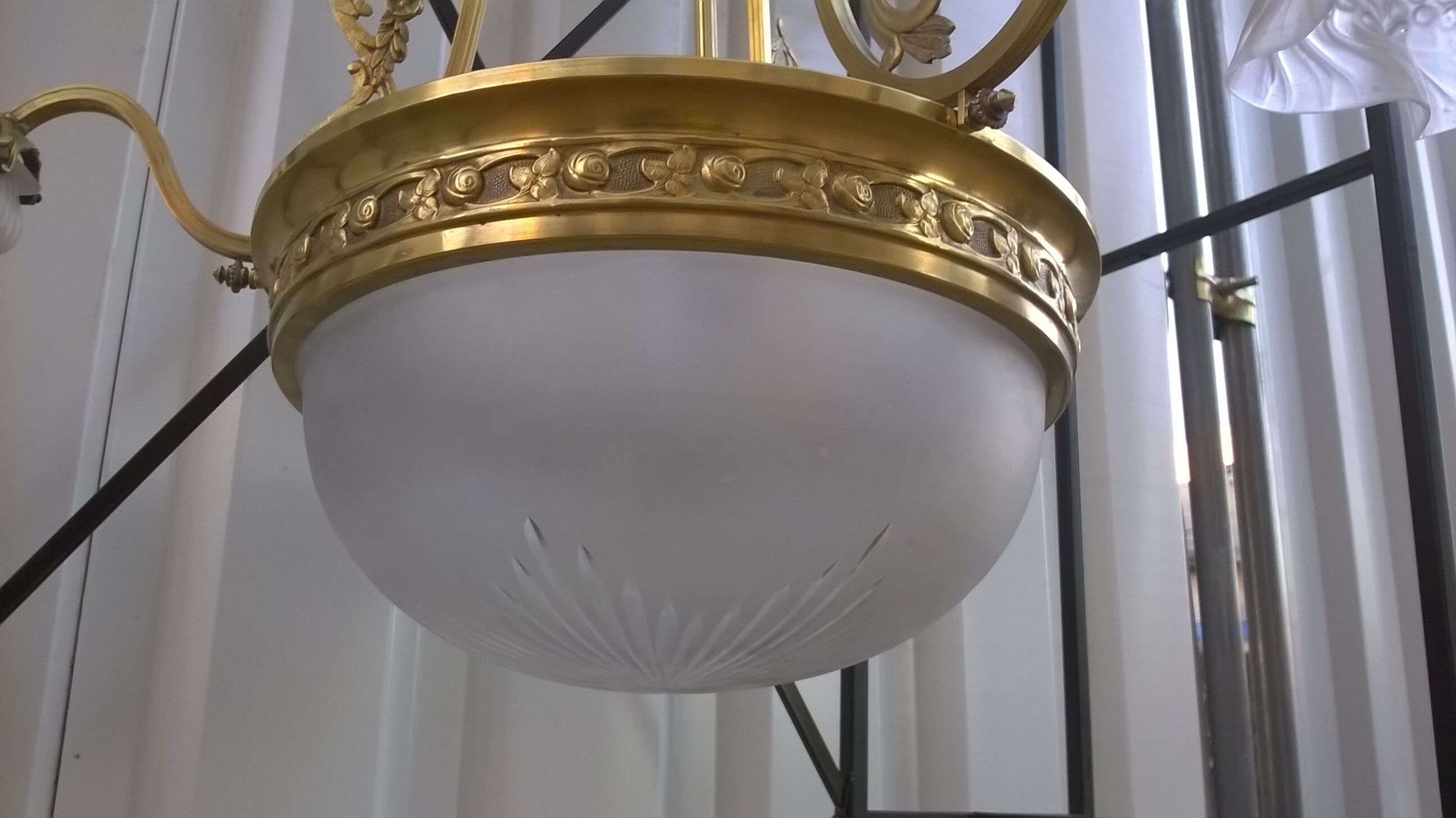 Brass Chandelier And Glass Paste Napoleon III