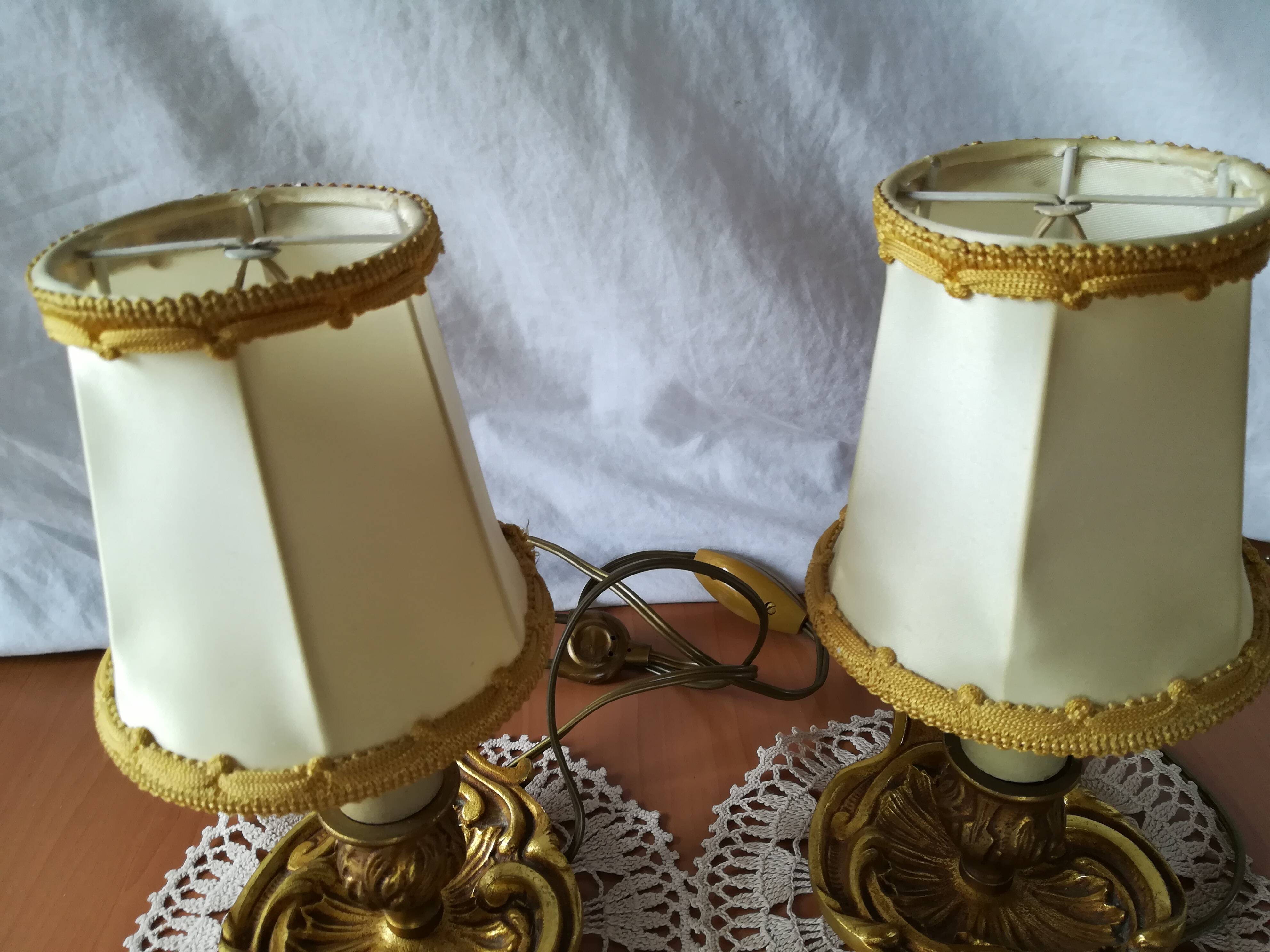 Pair of candlesticks mounted as bedside lamps