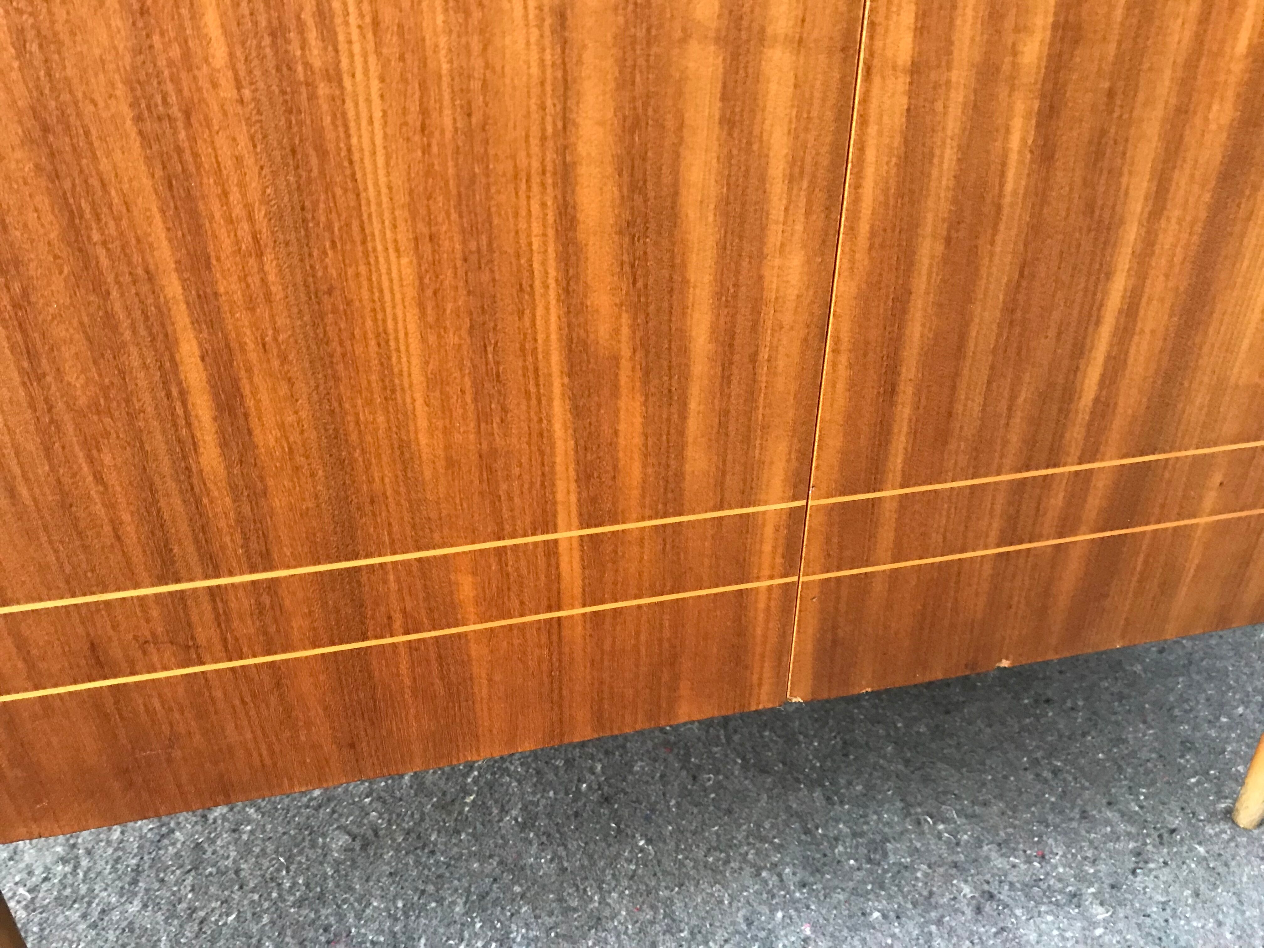 Sideboard stand vintage storage cabinet blond walnut veneer 1960-1980's